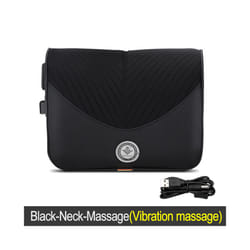 Car Electric Massage Headrest Neck Pillow Breathable Mesh + Leather Universal - Black-Neck-Massage