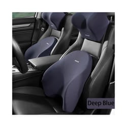 Car Seat Headrest Pillow Neck Lumbar Support Pillow for Car Support for - 1PC Deepblue Waist