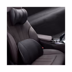 Car Headrest Pillow Car Lumbar Support Pillow Breathable Memory Foam Neck - 1 Set Black