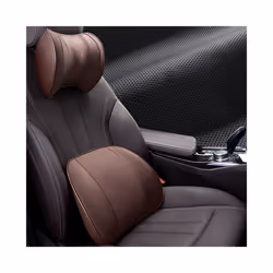 Car Headrest Pillow Car Lumbar Support Pillow Breathable Memory Foam Neck - 1 Set Brown