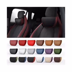 For BMW Audi Toyota JEEP Kia Honda Car Headrest  leather Car Neck Pillow - Black