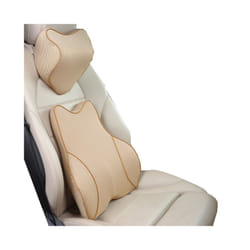 Car Lumbar Pillow Memory Foam Lumbar Support Cushion Car Low Back Pain - beige set