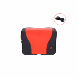 2023 Car Massage Heat Neck Support Pillow Seat Back Support Headrest Pillow - BlackRed-Neck