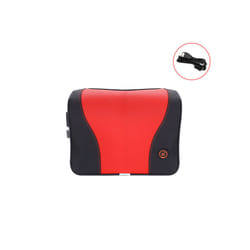 2023 Car Massage Heat Neck Support Pillow Seat Back Support Headrest Pillow - BlackRed-Neck