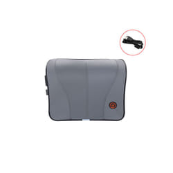 2023 Car Massage Heat Neck Support Pillow Seat Back Support Headrest Pillow - Gray-Neck
