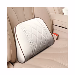 Car Leather Headrest Memory Foam Car Rest Pillow Back Cushion Auto Seat - Beige-Waist