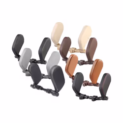 Car Seat Headrest Rear 180 Degree PVC Leather Car Pillow for Trips Head - Black Silver