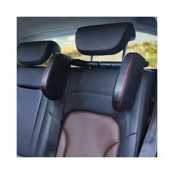 Car Seat Headrest Rear 180 Degree PVC Leather Car Pillow for Trips Head - Black Red