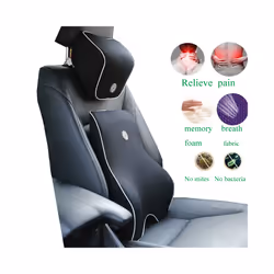 Car Cushion Car Headrest  Neck Pillow Lumbar pillow Seat Support Waist - beige 1 set
