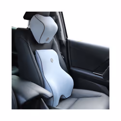 Car Cushion Car Headrest  Neck Pillow Lumbar pillow Seat Support Waist - grey 1 set