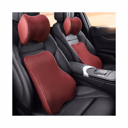 Car Neck Headrest Pillow Cushion Auto Seat Head Support Protector Automobiles - 1 set red