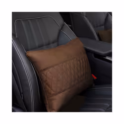 Embroidery Car Headrest Ultra Soft Suede Pillow Car Seat Rest Cushion - Gray-neck
