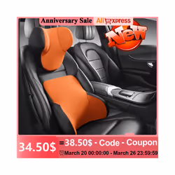 Memory Cotton Neck Pillow Car Seat Pillow Support Auto Lumbar Cushion - 1 Set C