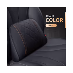 Car Neck Pillow And Waist Pad Napa leather Car Seat Rest Cushion Headrest - Waist-Black