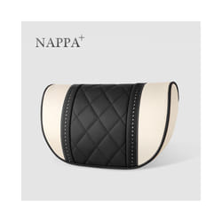 leather Car Seat Rest Cushion Headrest Car Neck Pillows For Mercedes - Beige black