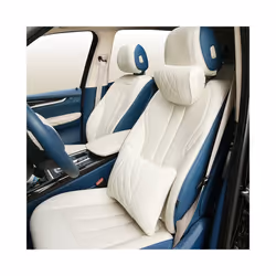 leather Car Seat Rest Cushion Headrest Car Neck Pillows For Mercedes - Coffee