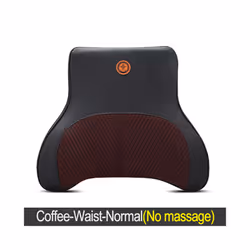 Car Electric Massage Headrest Neck Pillow Breathable Mesh + Leather Universal - Coffee-Waist-Normal