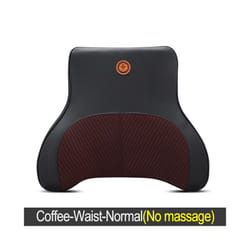 Car Electric Massage Headrest Neck Pillow Breathable Mesh + Leather Universal - Coffee-Waist-Normal