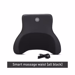 Car Neck Massage Pillow Lumbar Support Cushion Auto Seat Travel Relax - Massage-Black-Waist