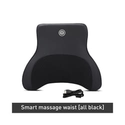 Car Neck Massage Pillow Lumbar Support Cushion Auto Seat Travel Relax - Massage-Black-Waist