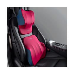 Car Lumbar Pillow Support Memory Foam Neck Headrest Cushion Car Backrest - 1 Set Red