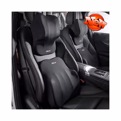 Car Lumbar Pillow Support Memory Foam Neck Headrest Cushion Car Backrest - 1 Set Brown