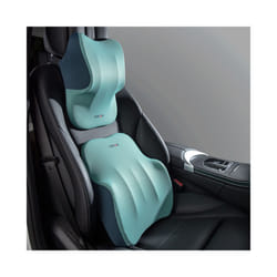 Car Lumbar Pillow Support Memory Foam Neck Headrest Cushion Car Backrest - 1 Set Blue