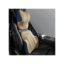 Car Lumbar Pillow Support Memory Foam Neck Headrest Cushion Car Backrest - 1 Set Beige