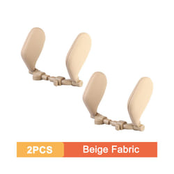 360 Degree Adjustable Car Headrest Pillow U-Shaped Car Seat Pillow for - 2PCS Beige Fabric