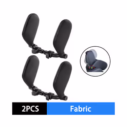 Car Seat Headrest Pillow Adjustable Car Headrest Pillow Travel Rest Sleep - 2Pcs Black Fabric