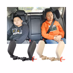 Car Seat Headrest Pillow Adjustable Car Headrest Pillow Travel Rest Sleep - 2Pcs Black Fabric