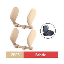 Car Seat Headrest Pillow Adjustable Car Headrest Pillow Travel Rest Sleep - 2Pcs Beige Fabric