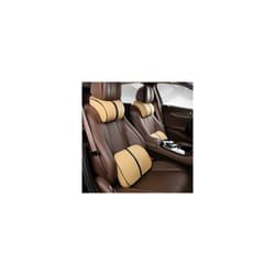 Adjustable Car Headrest Pillow Set Leather Auto Neck Protection Rest Pillows - Peach