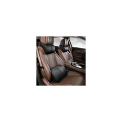 Adjustable Car Headrest Pillow Set Leather Auto Neck Protection Rest Pillows - Auburn