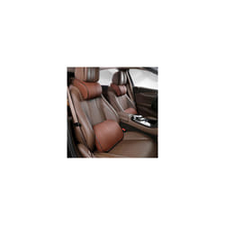 Adjustable Car Headrest Pillow Set Leather Auto Neck Protection Rest Pillows - Olive Green