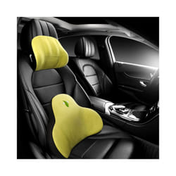 For Tesla Model 3 Y S X Car Seat Headrest Cushion Neck Pillow Backrest - Yellow Set