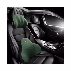 For Tesla Model 3 Y S X Car Seat Headrest Cushion Neck Pillow Backrest - Green Set