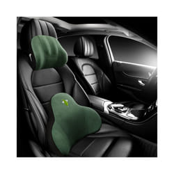 For Tesla Model 3 Y S X Car Seat Headrest Cushion Neck Pillow Backrest - Green Set