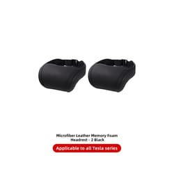 Seat Headrest Travel Rest Neck Pillow PU Leather Neck Pillow Memory Foam - 2PCS Black