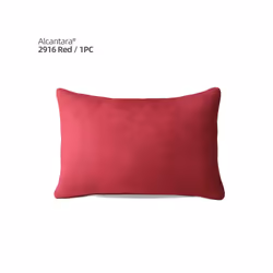 Alcantara Car Lumbar Support Pillow Headrest Back Cushion Auto Accessories - Alcantara Red 1pc