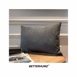 Alcantara Car Lumbar Support Pillow Headrest Back Cushion Auto Accessories - Alcantara Black 1pc
