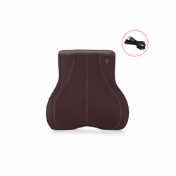 2023 Car Massage Heat Neck Support Pillow Seat Back Support Headrest Pillow - Coffee-Waist