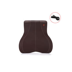2023 Car Massage Heat Neck Support Pillow Seat Back Support Headrest Pillow - Coffee-Waist