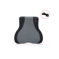 2023 Car Massage Heat Neck Support Pillow Seat Back Support Headrest Pillow - BlackGray-Waist