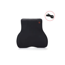 2023 Car Massage Heat Neck Support Pillow Seat Back Support Headrest Pillow - Black-Waist