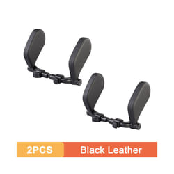360 Degree Adjustable Car Headrest Pillow U-Shaped Car Seat Pillow for - 2PCS Black Leather