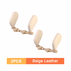 360 Degree Adjustable Car Headrest Pillow U-Shaped Car Seat Pillow for - 2PCS Beige Leather