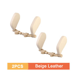 360 Degree Adjustable Car Headrest Pillow U-Shaped Car Seat Pillow for - 2PCS Beige Leather