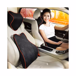 Memory Foam Car Seat Support Waist Cushion Automobile Slow Rebound Headrest - 2pcs back
