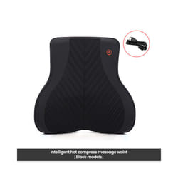 Car Neck Massage Pillow Lumbar Support Cushion Auto Seat  Relax Head Waist - Massage-Black-Waist